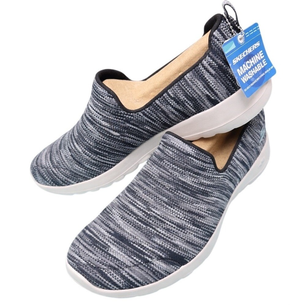 Skechers GoWalk Joy Shoes Women's 8.5 Black Gray Fabric Slip-On Sneakers Comfort - Picture 2 of 8